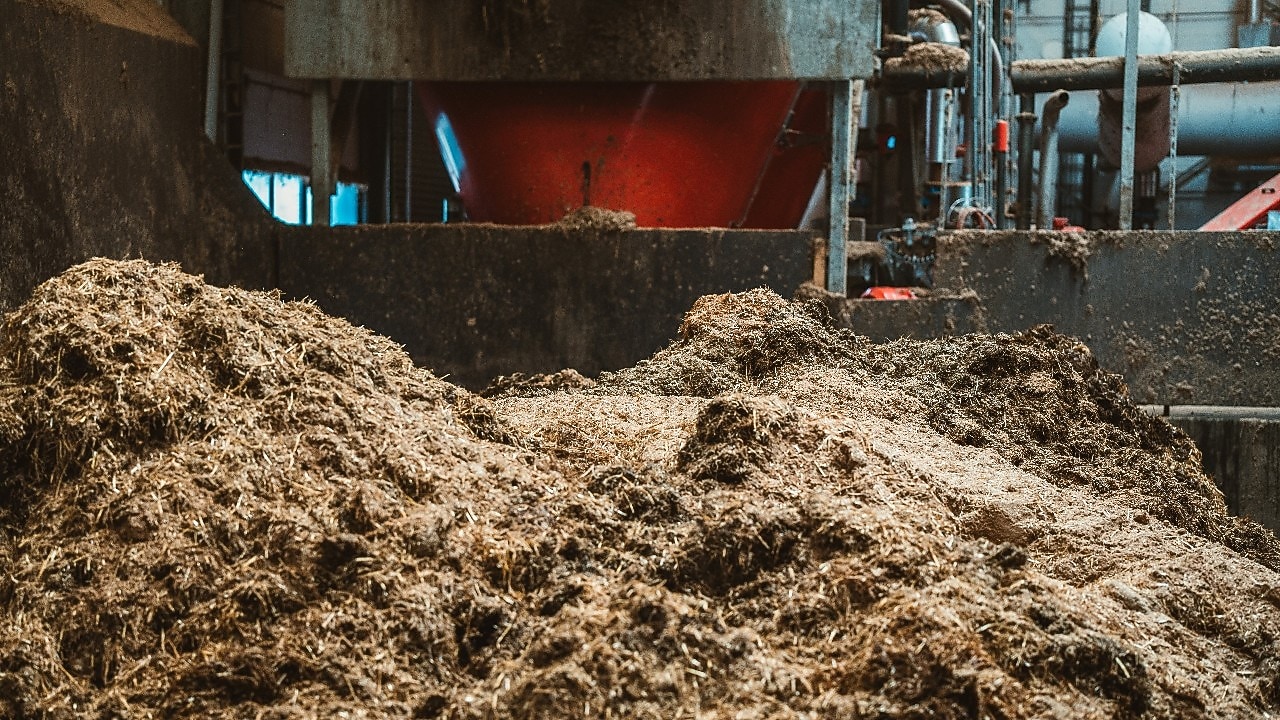 Industrial handling of different feedstock like grass, deeplitter and similar. 